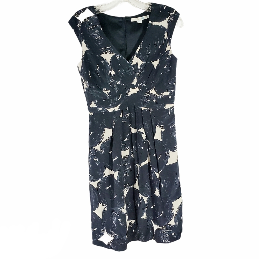 Boden Navy and White Patterned Dress